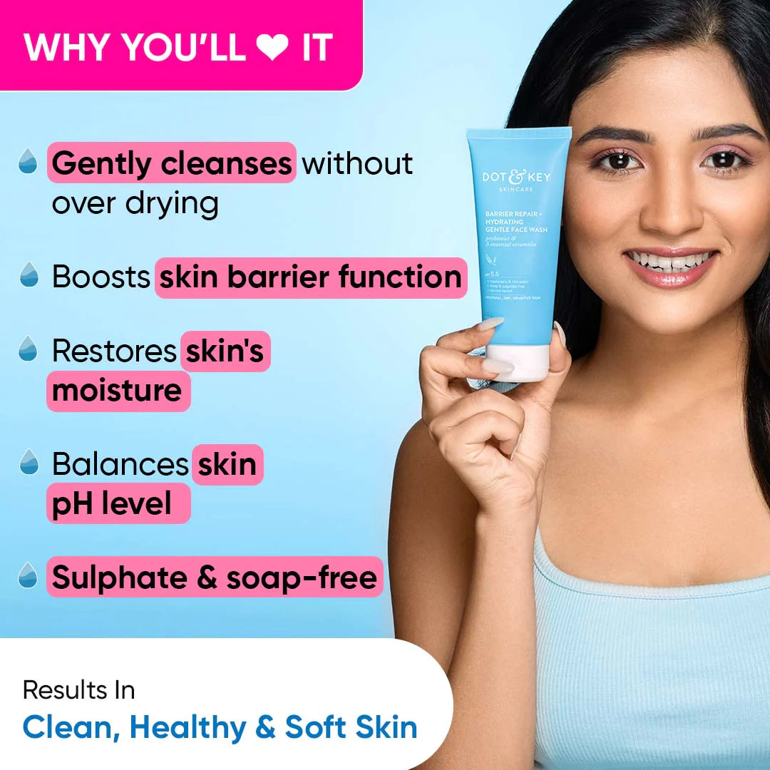 dot & key barrier repair hydrating gentle facewash 100ml