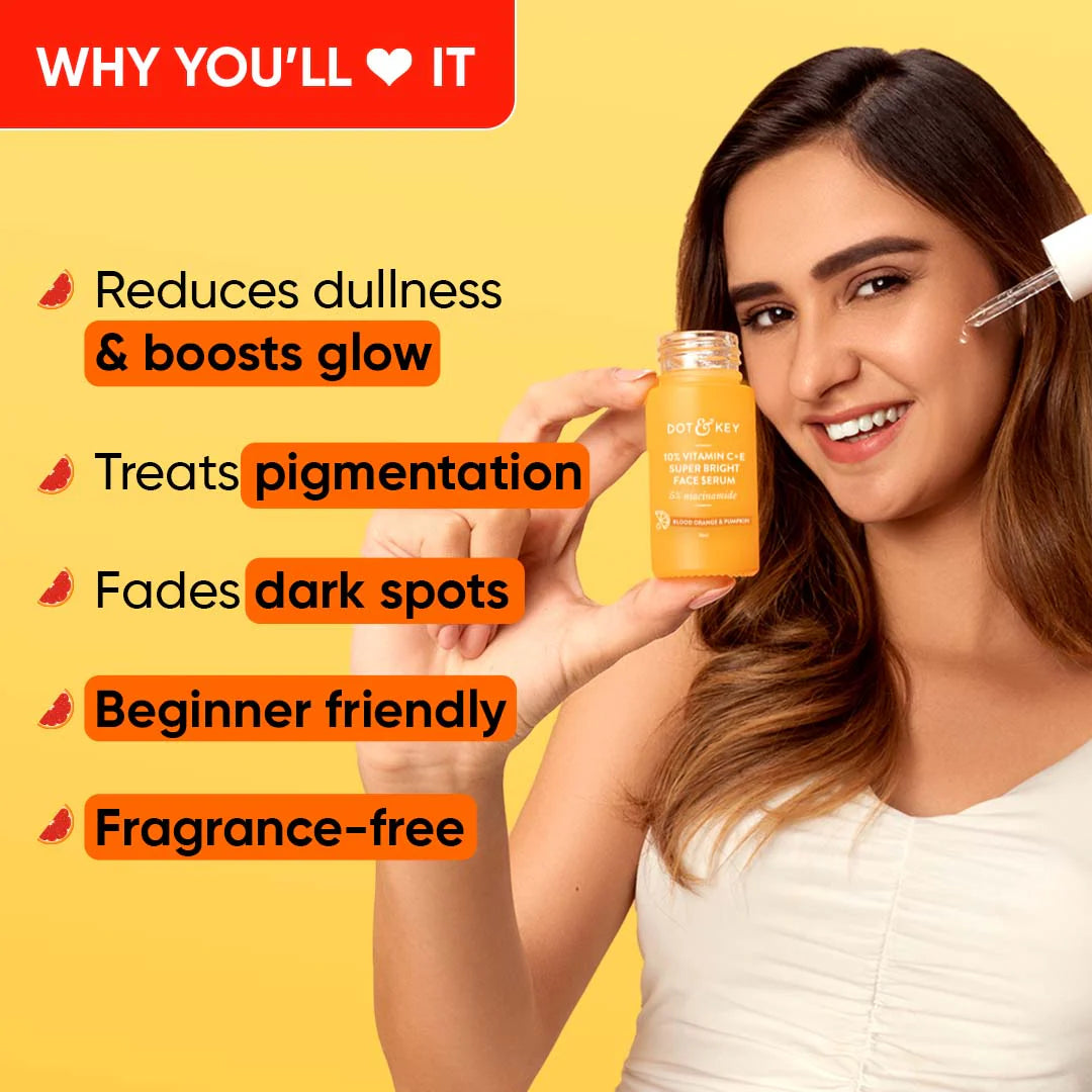 DOT & KEY 10% VITAMIN C + E SUPER BRIGHT FACE SERUM 30ML