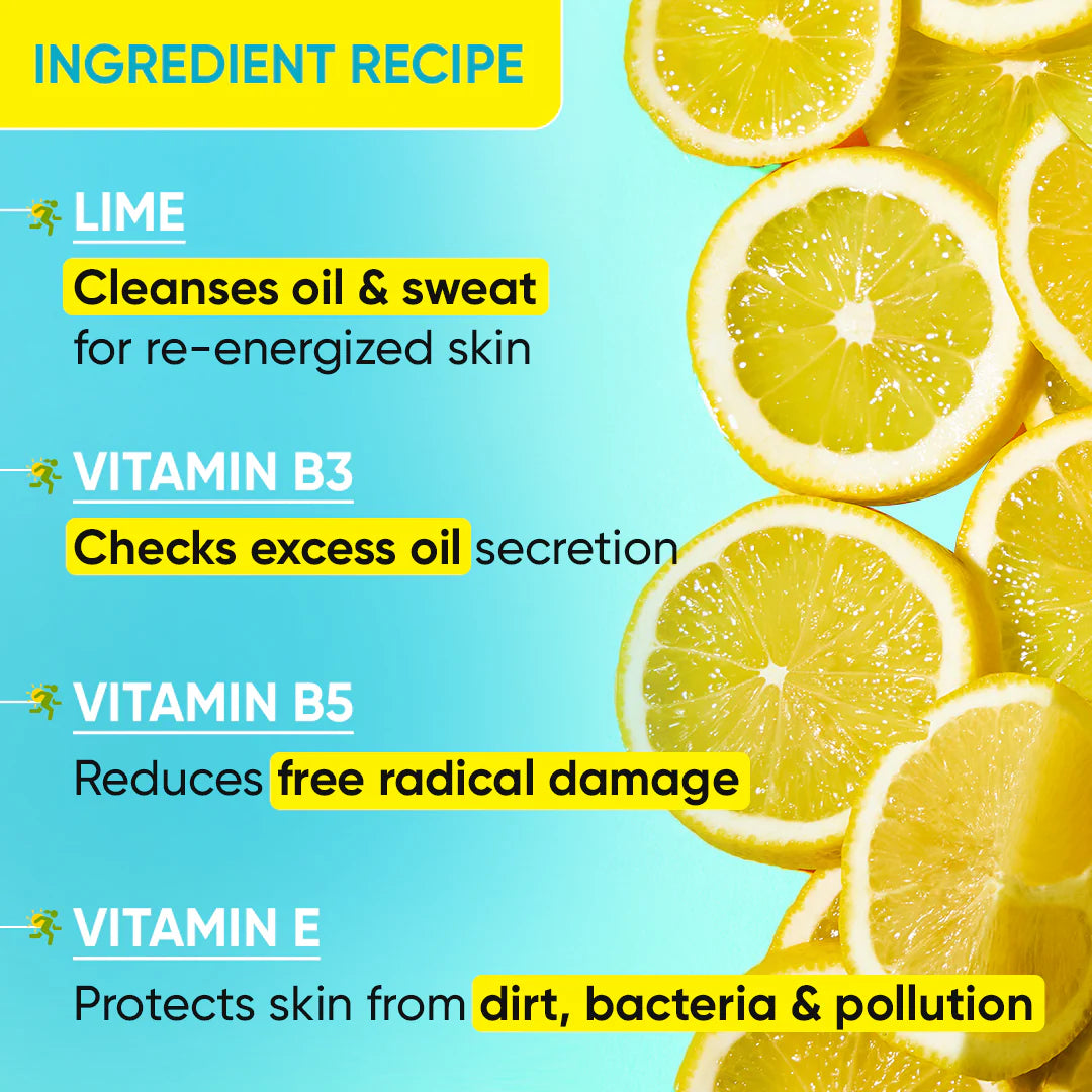 dot & key lime rush sports face wash 100ml