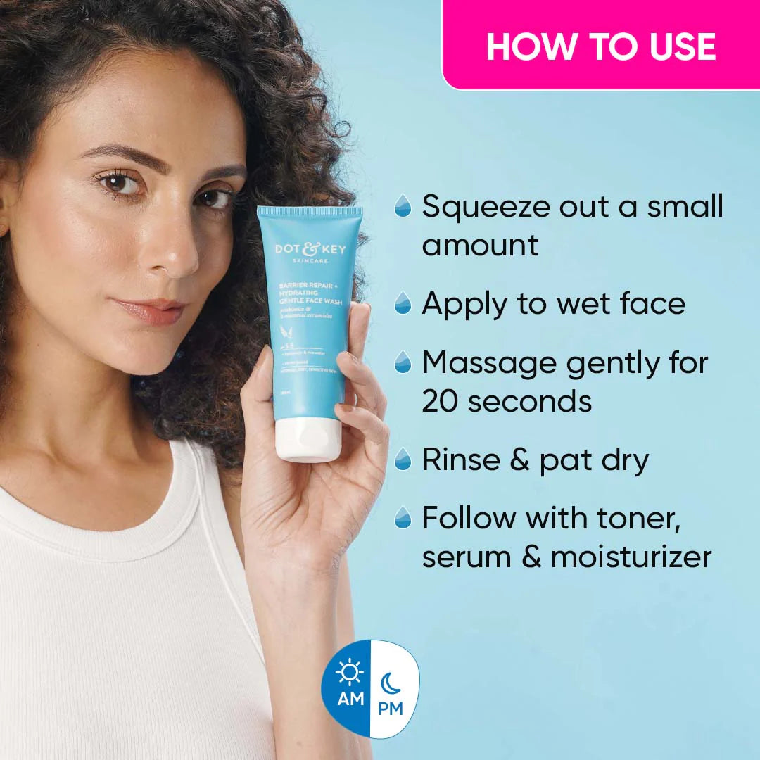 dot & key barrier repair hydrating gentle facewash 100ml
