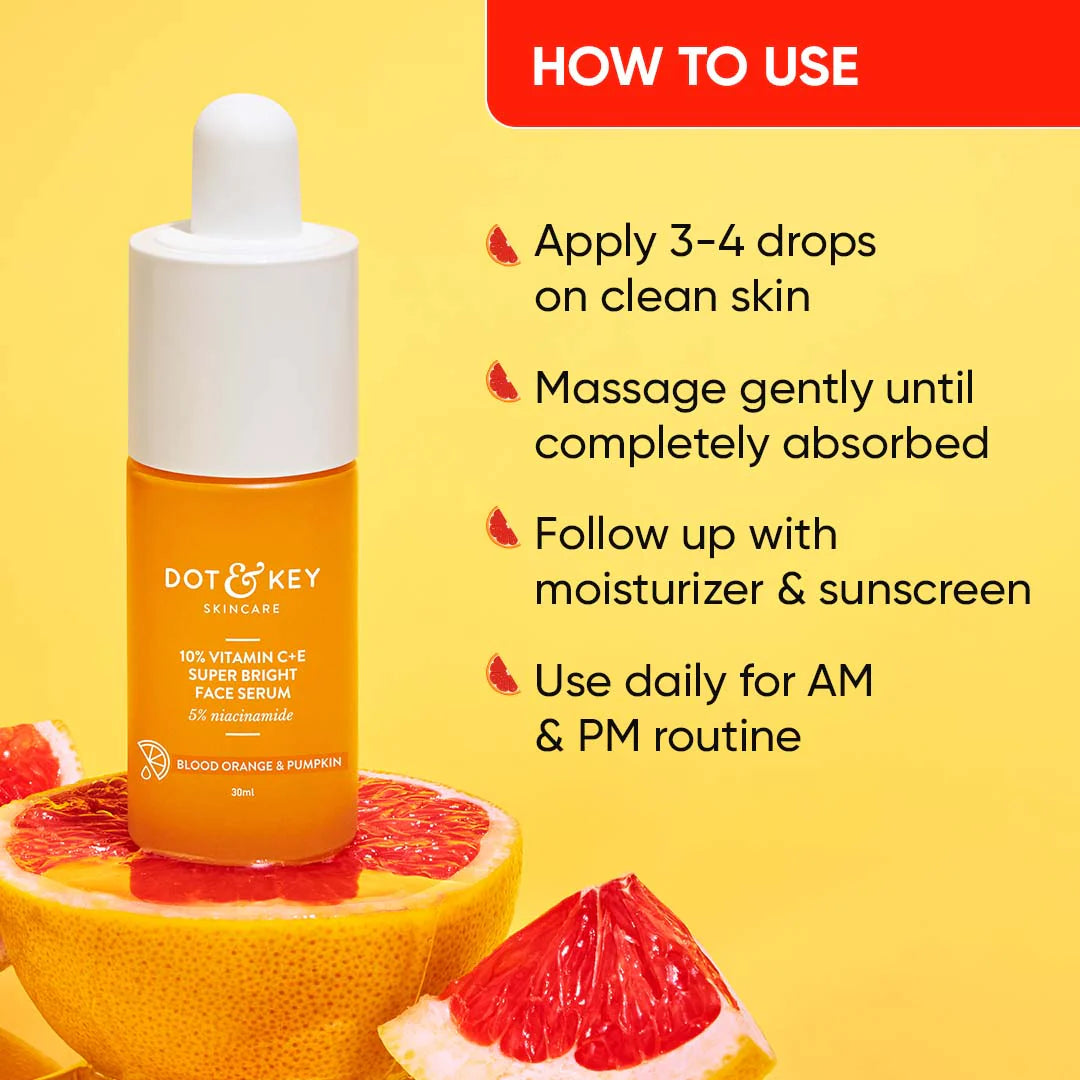 DOT & KEY 10% VITAMIN C + E SUPER BRIGHT FACE SERUM 30ML