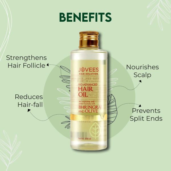 Jovees Bringraj & Olive Bio- Advanced Hair Oil | For Dry & Damaged Hair
