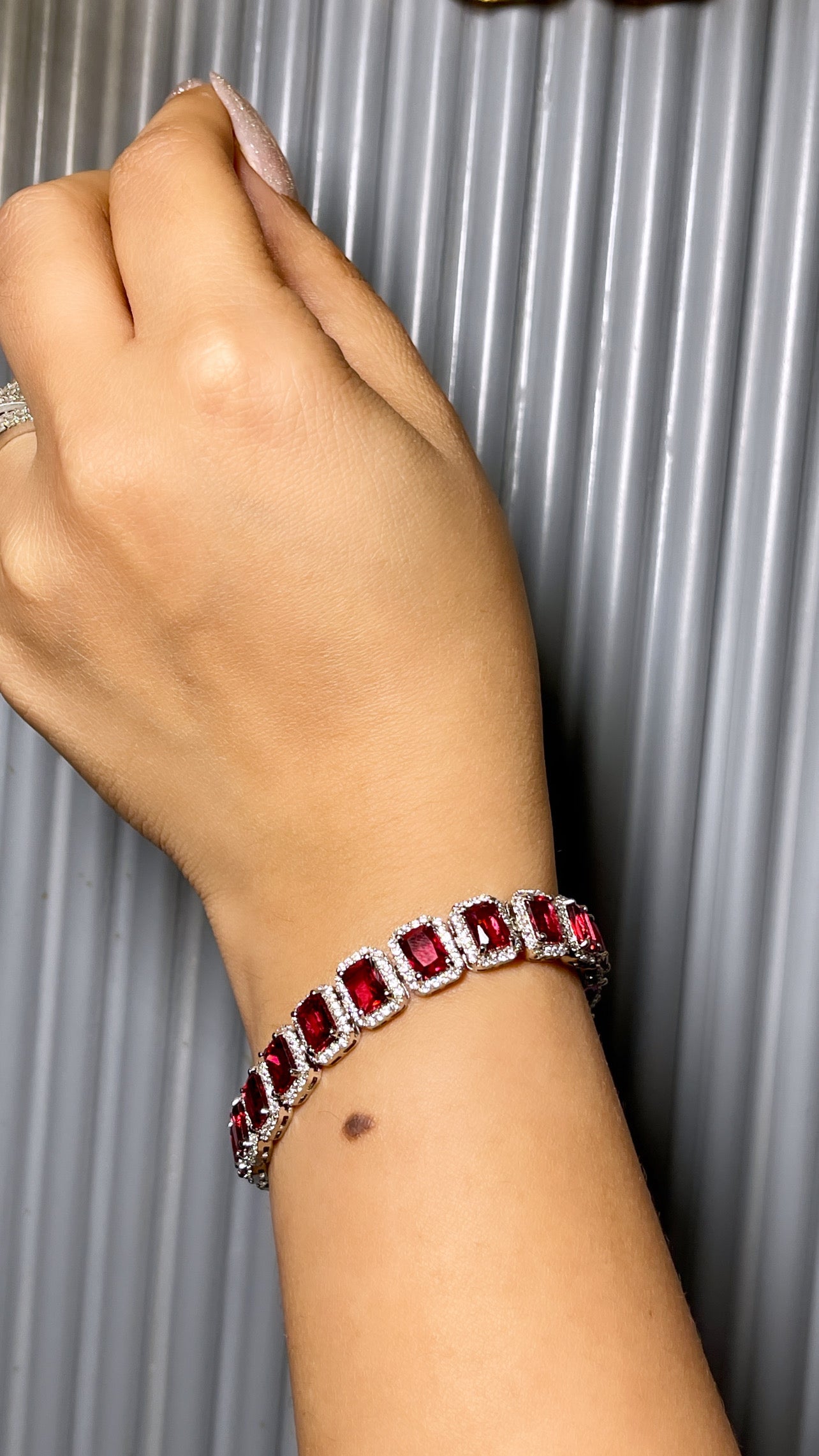 Ruby American Diamond Bracelet