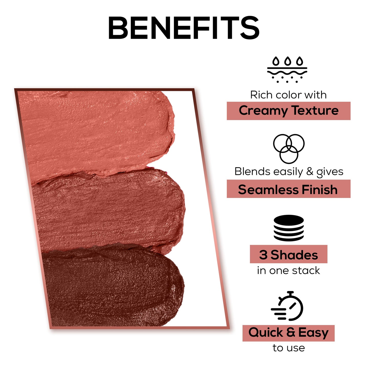 RENEE Glam Stack 3-In-1 Lip & Cheek Tint (Pink)