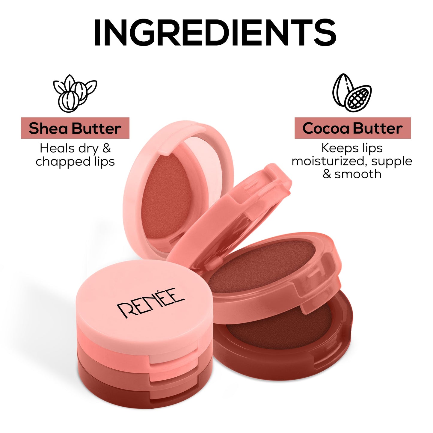 RENEE Glam Stack 3-In-1 Lip & Cheek Tint (Pink)