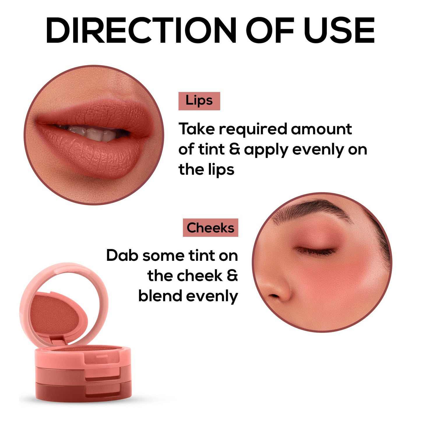RENEE Glam Stack 3-In-1 Lip & Cheek Tint (Pink)