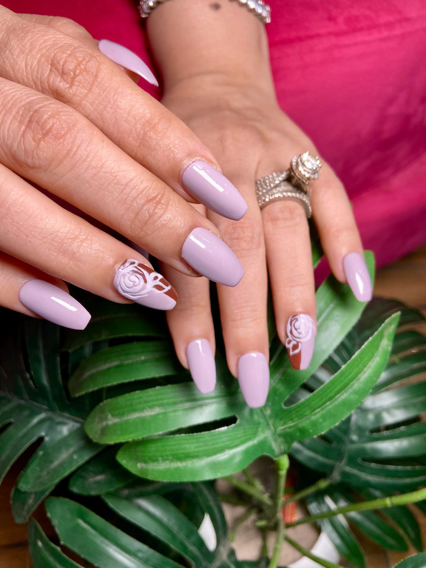 MAUVE BROWN ROSE NAILS