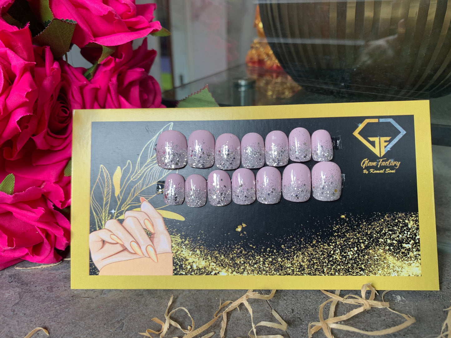 Bridal Charm Press-Ons - Short Square