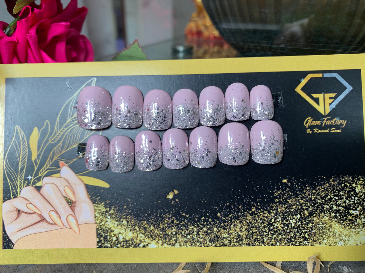 Bridal Charm Press-Ons - Short Square