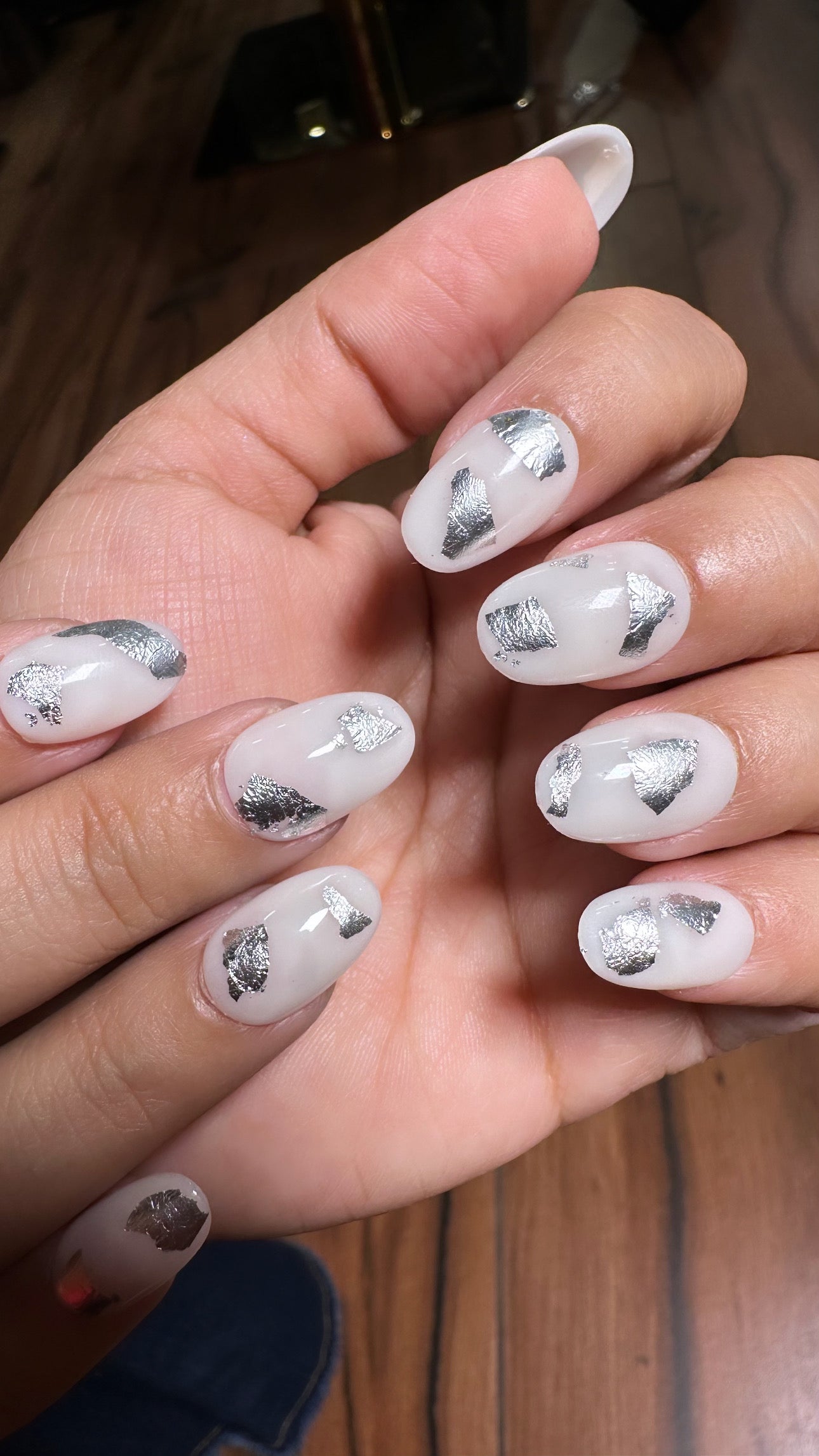 White Foil Art Oval