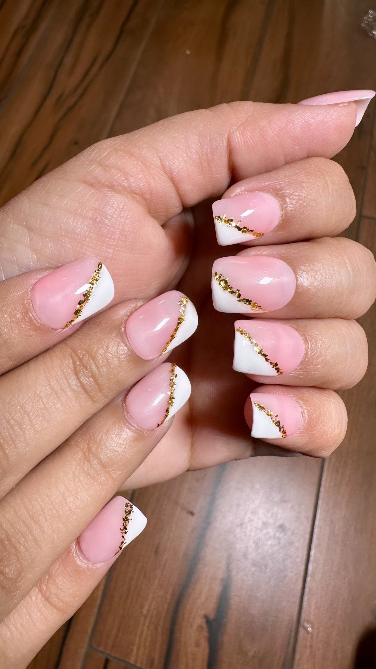 French Flake Art Short Square