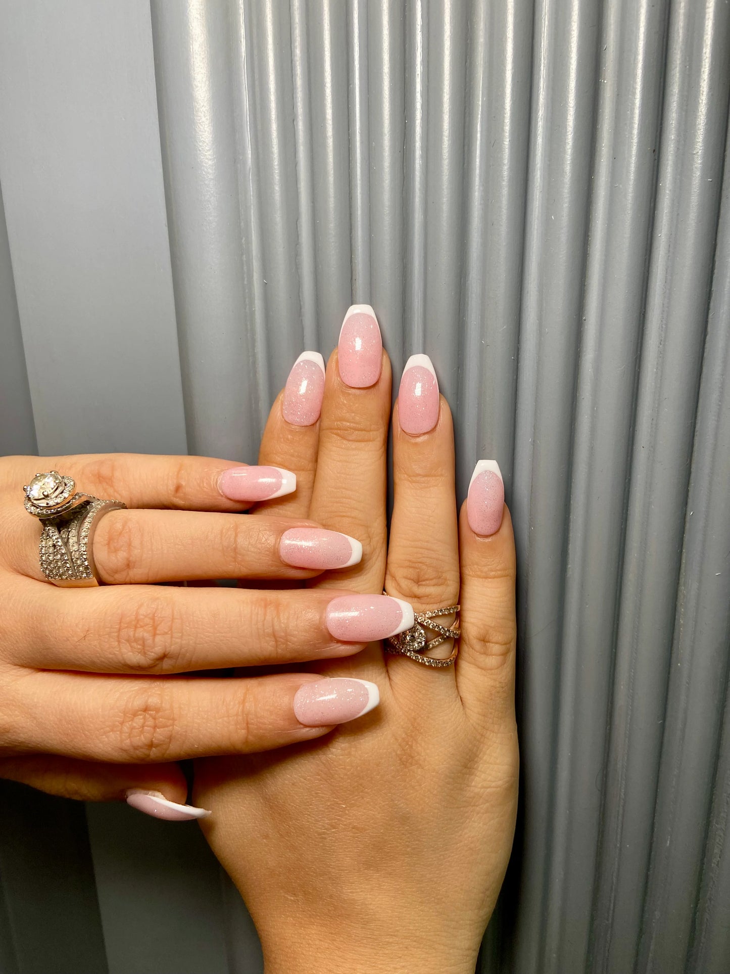 french shimmer nails