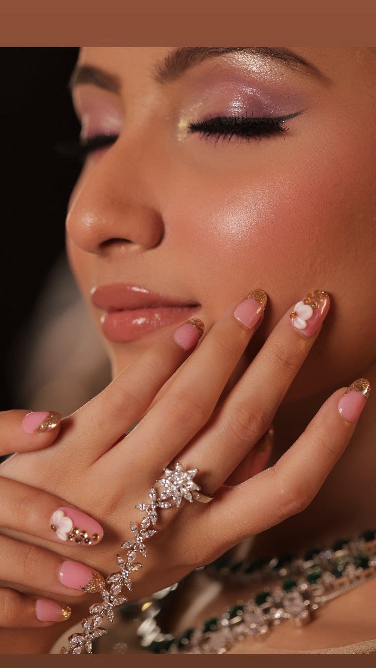 PINK GOLD WITH 3D FLOWER