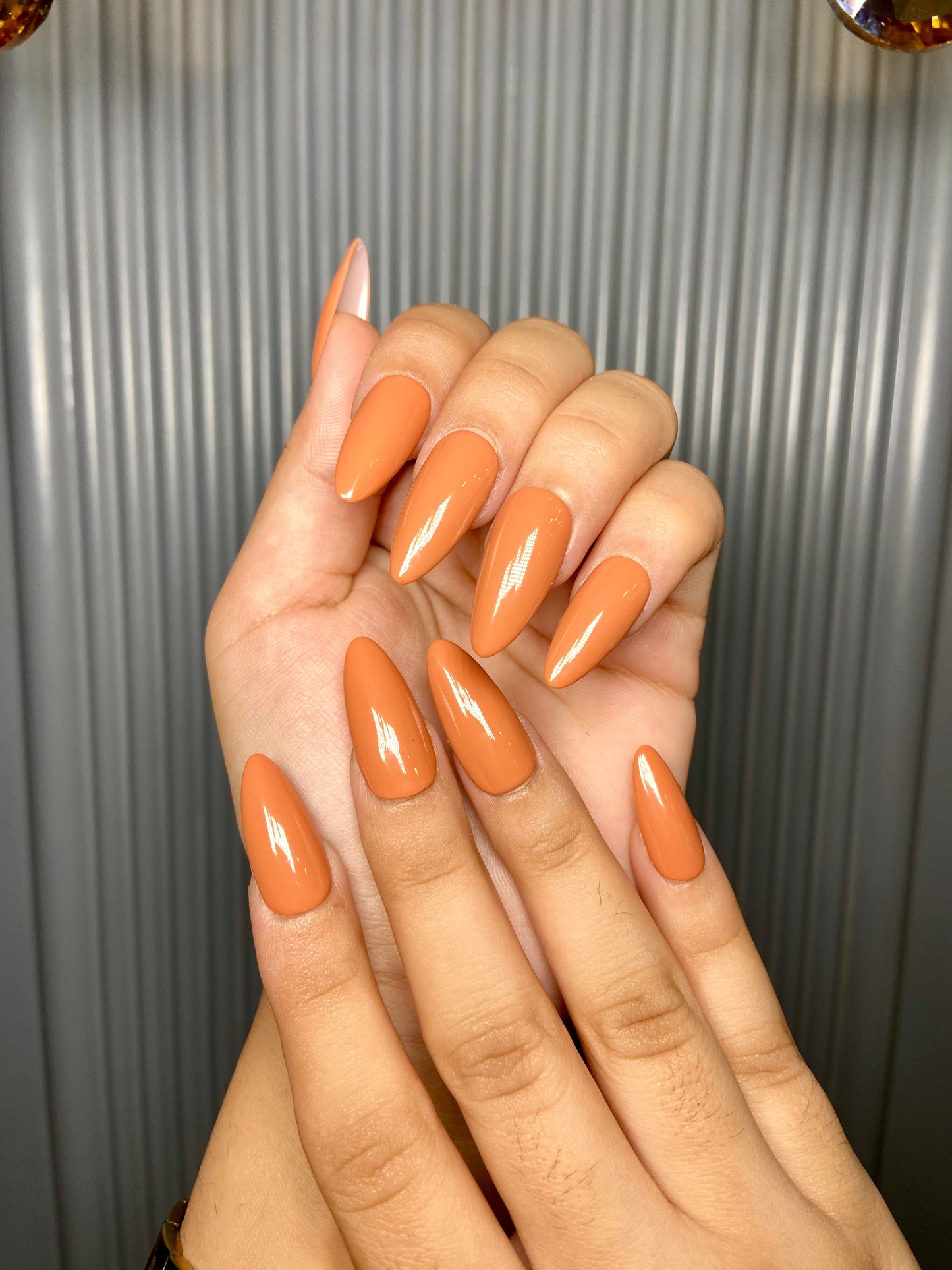 Orange Brownish Nails