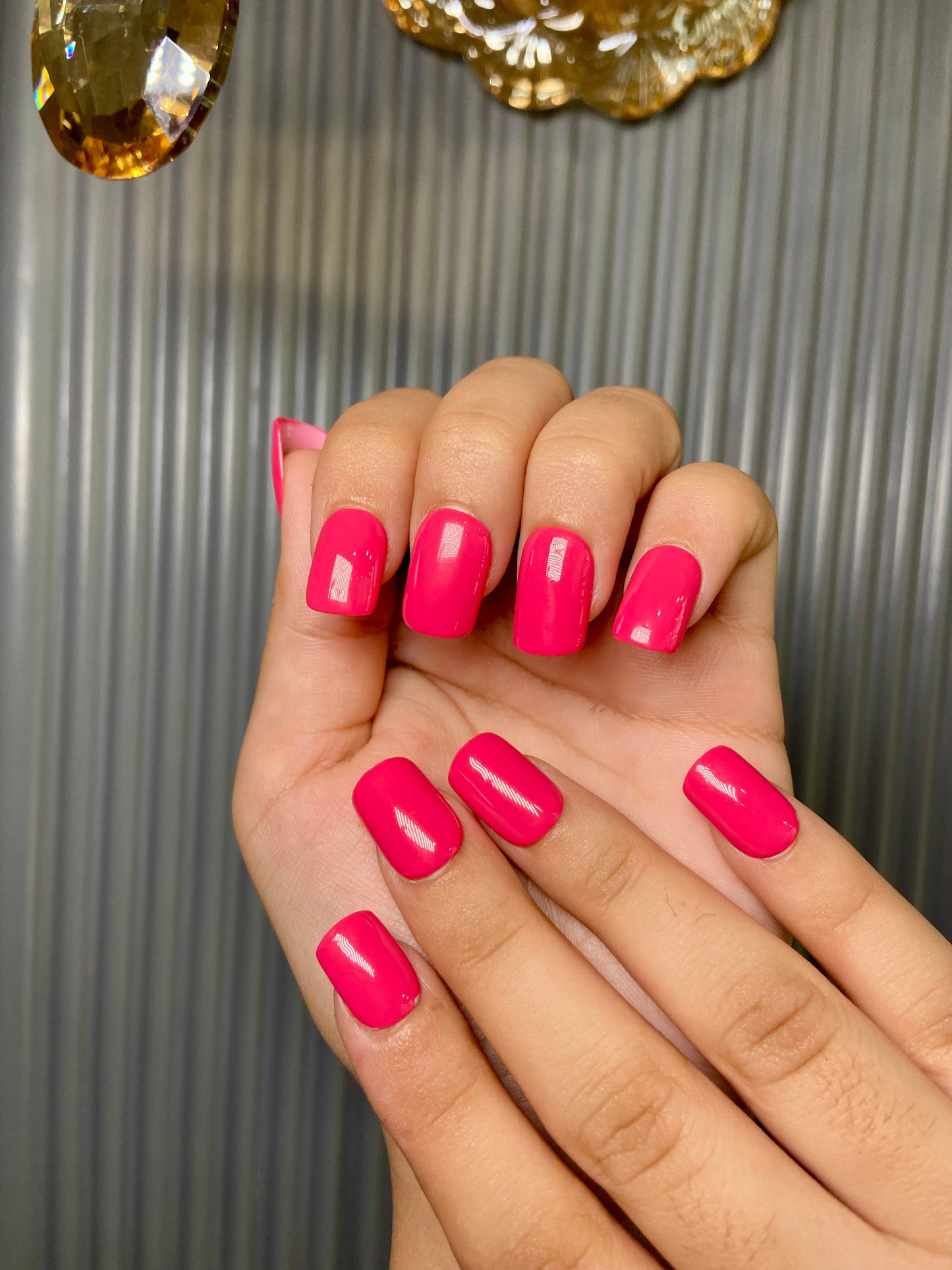 Reddish Pink nails
