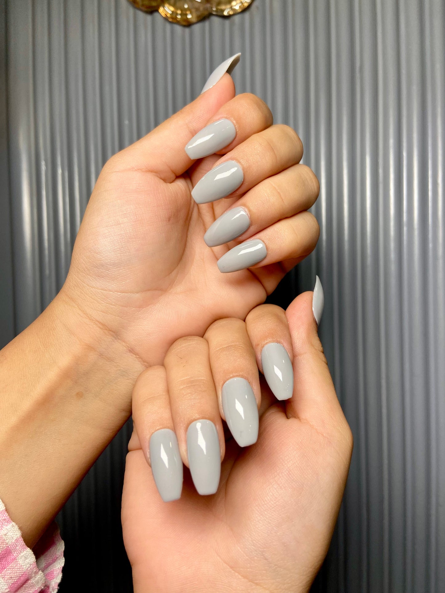 Grey Solid Nails