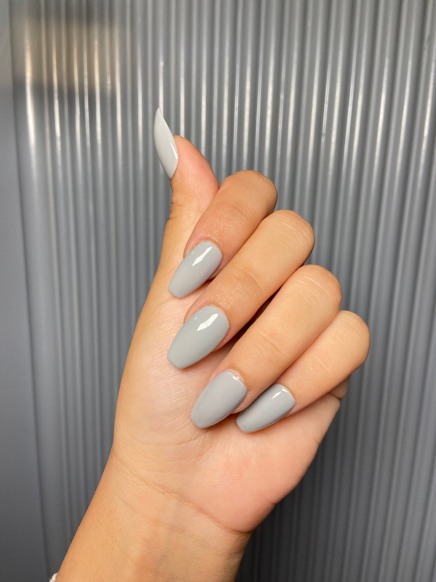 Grey Solid Nails