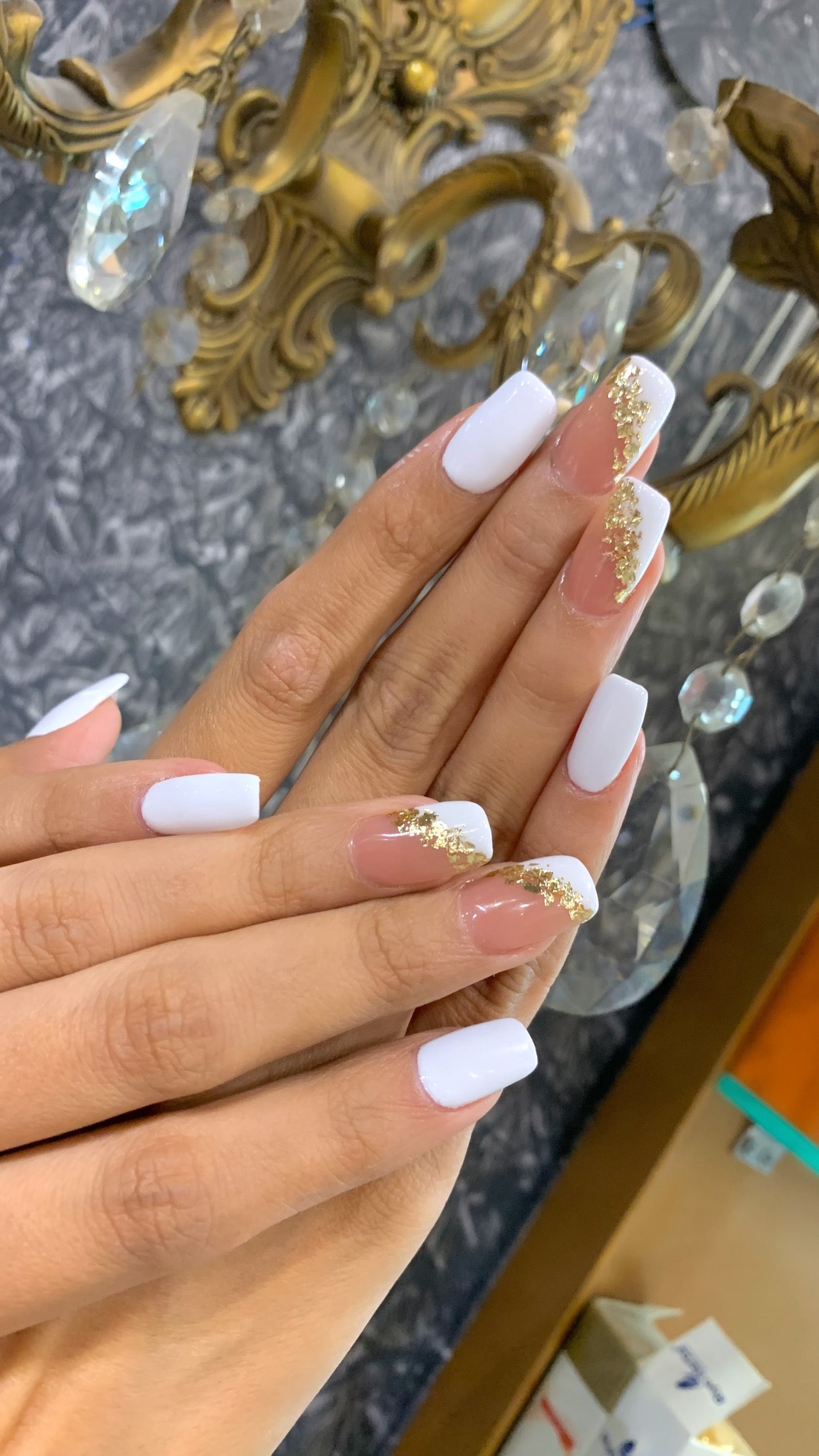 Golden Glamour for Your Engagement Nails
