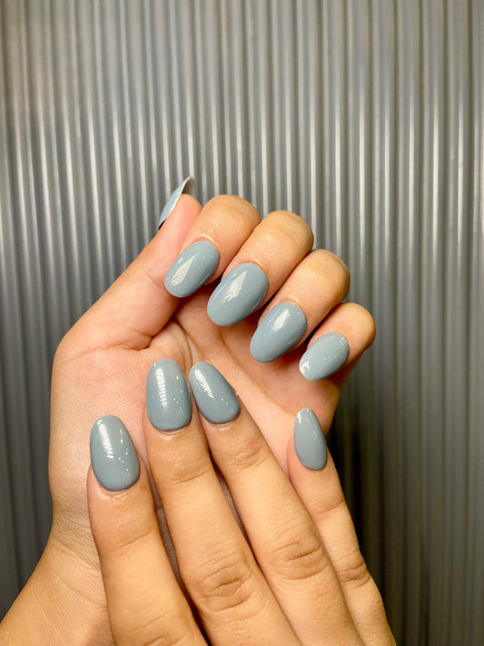 basic  grey nails