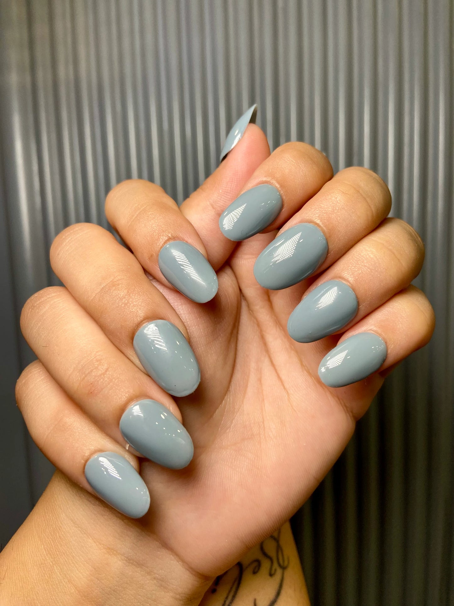 basic grey nails