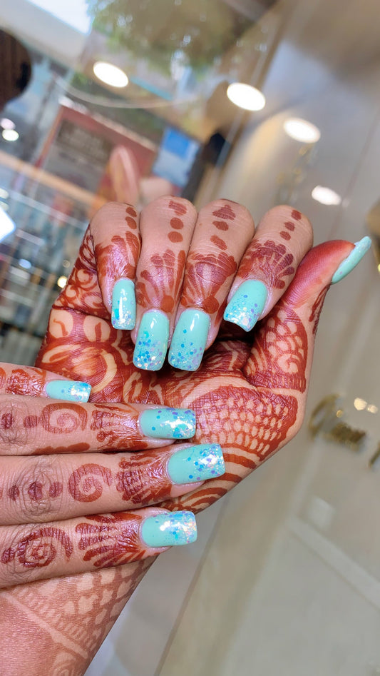 Blue Sparkle Bliss - Short Square