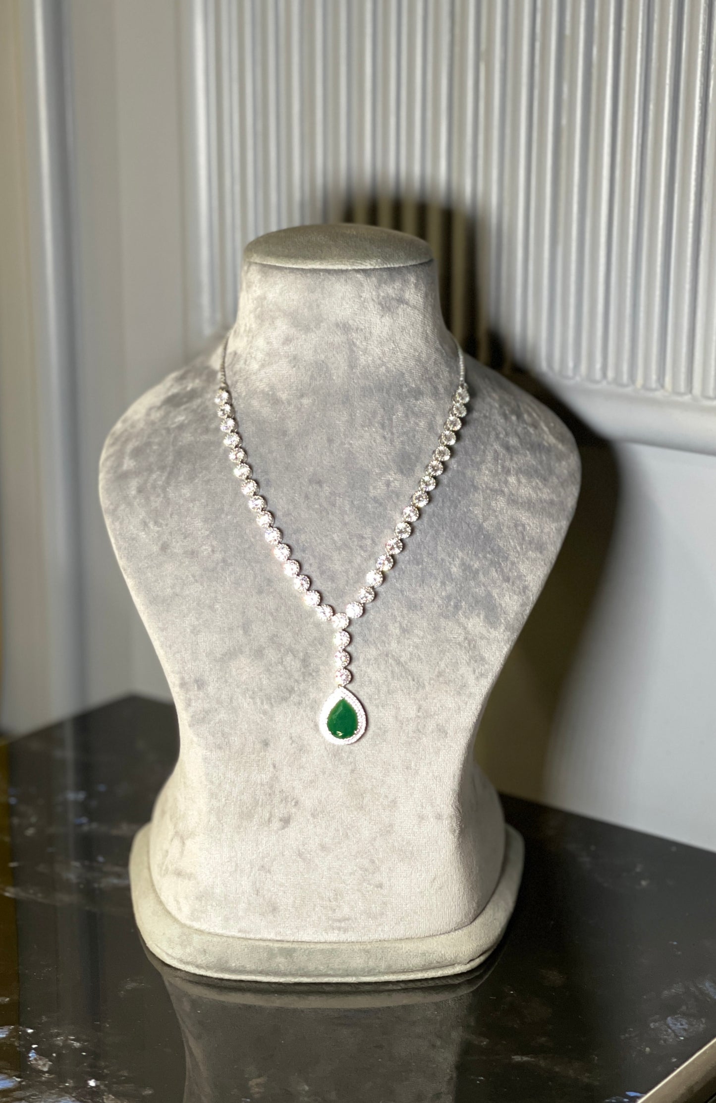 Emerald With American Diamond