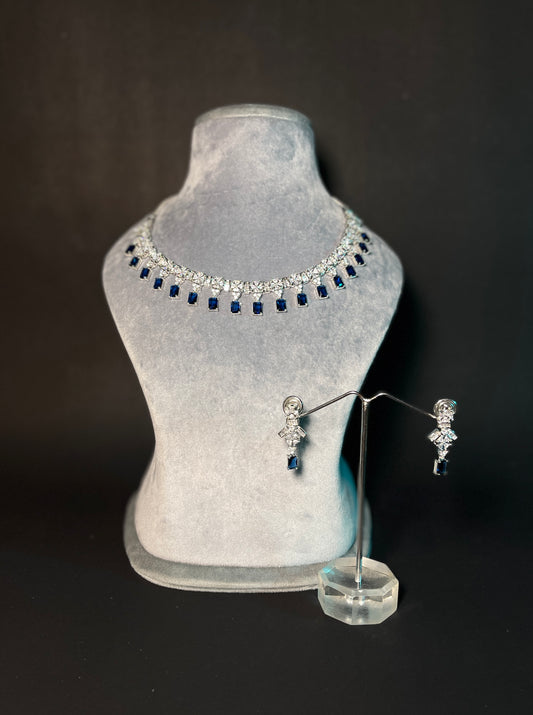 Blue Sapphire With American Diamond