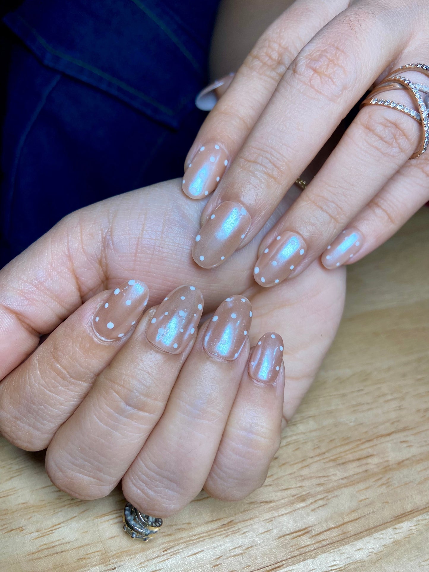 polka dot chrome nails