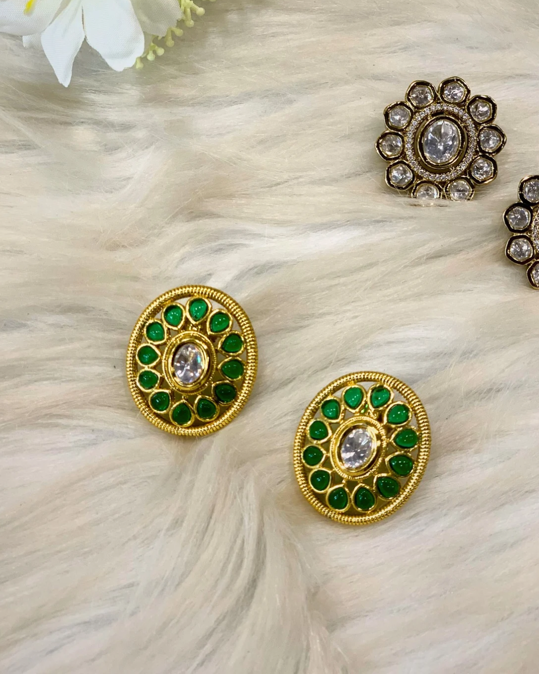 Green Emerald Studs