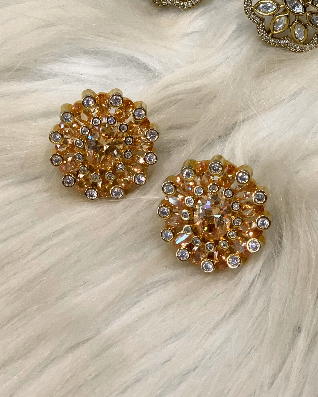 Orange Bloom Studs