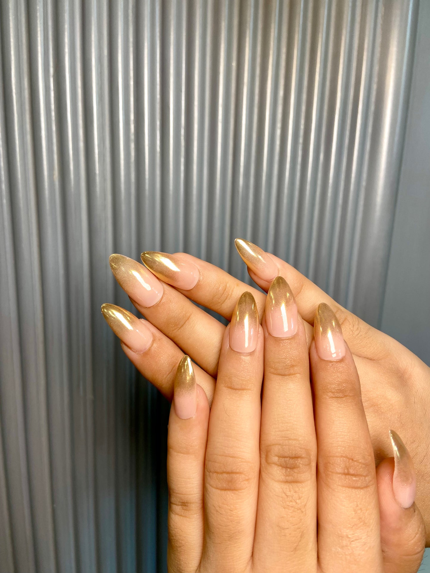 Gold ombre nails