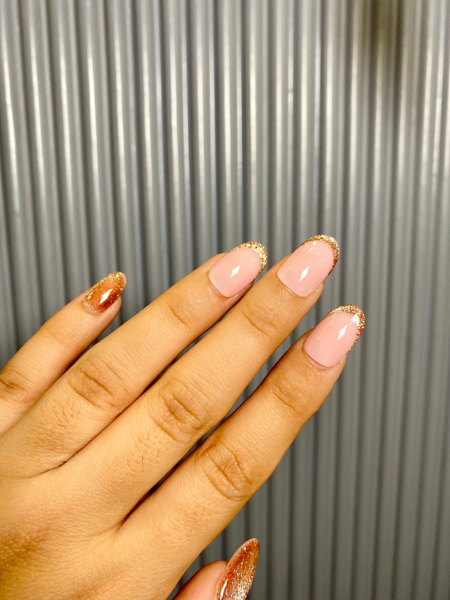 Cat eye french nails