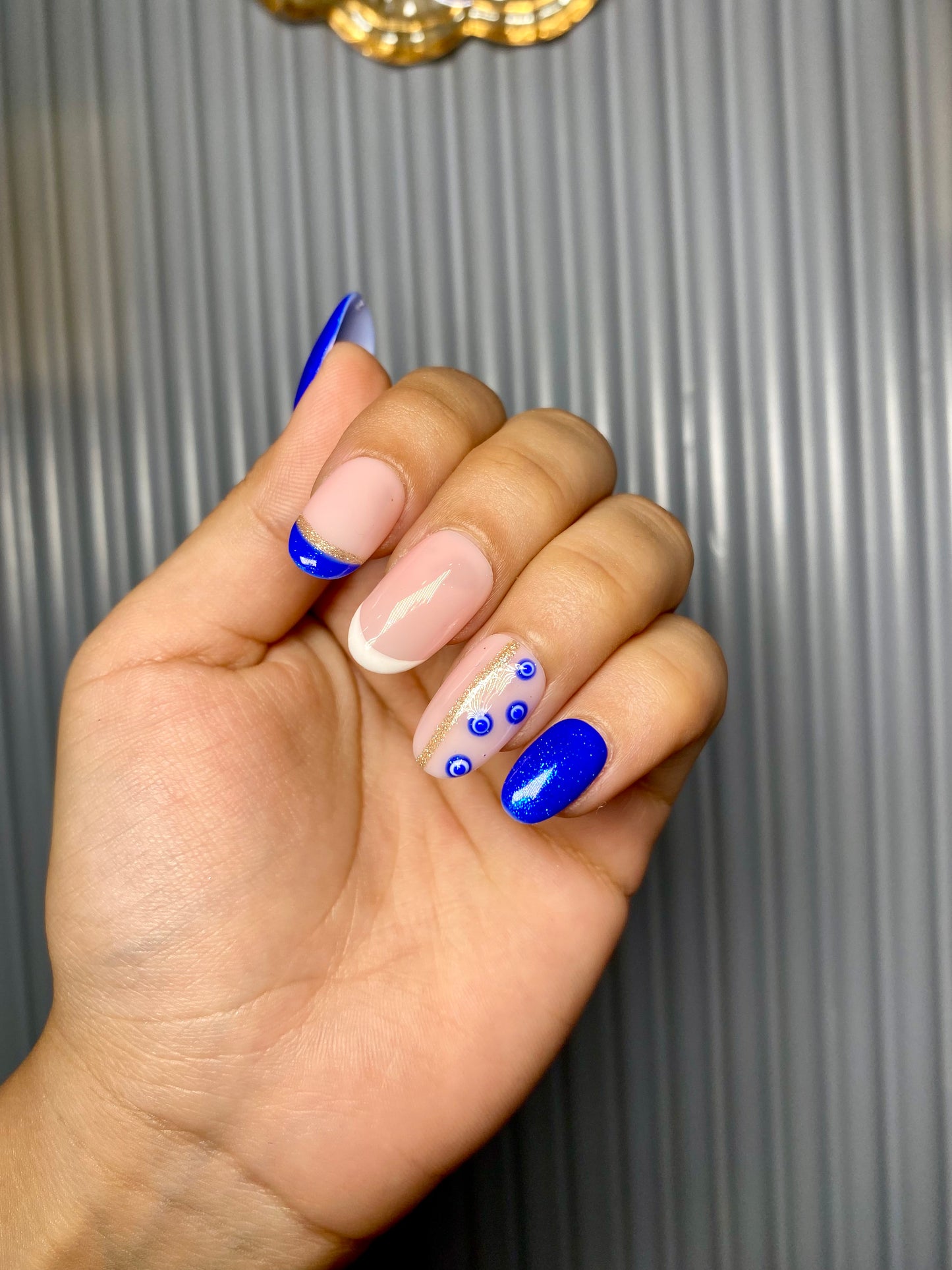 Evil eye french nails