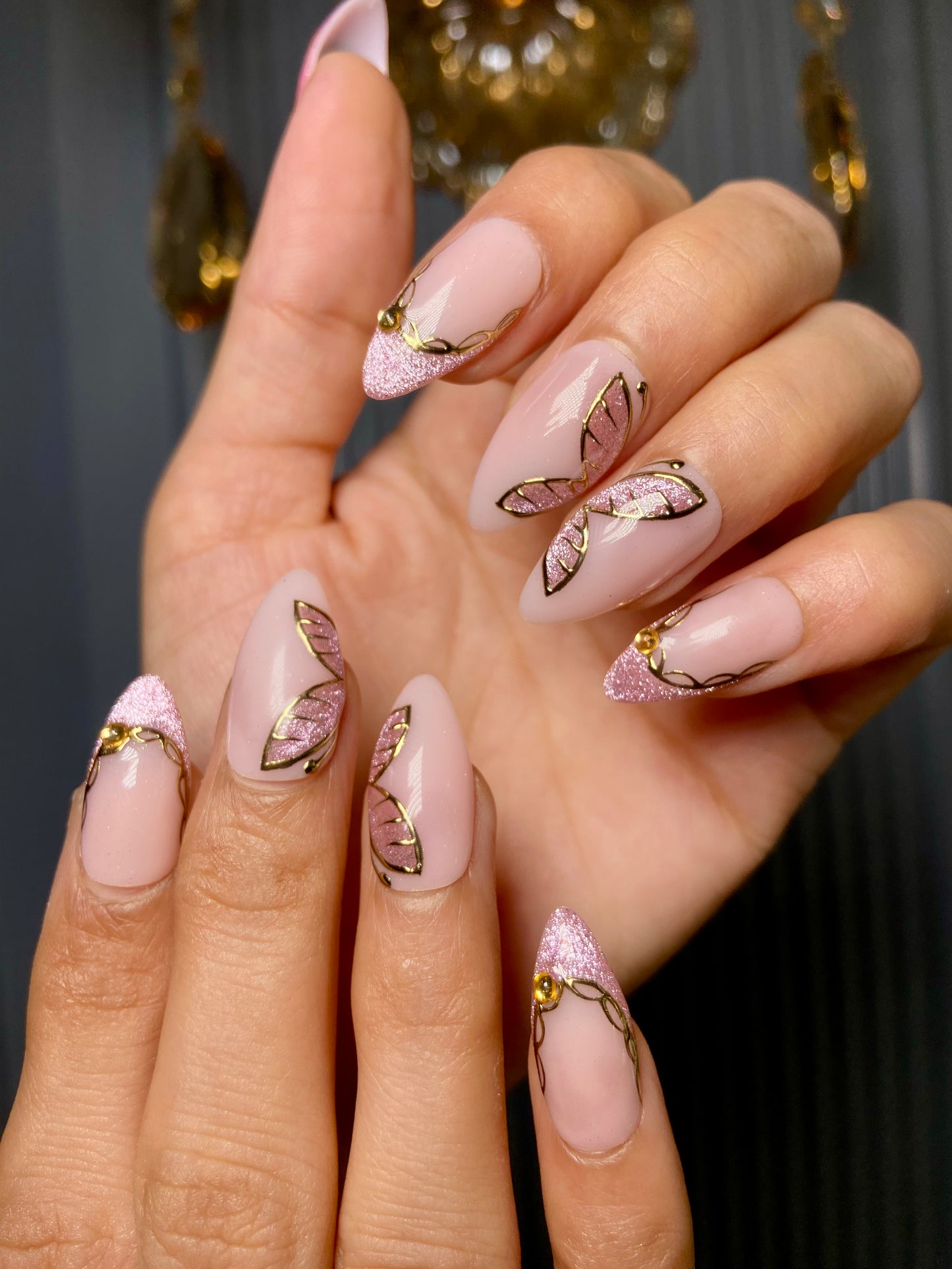 Butterfly cat eye nails