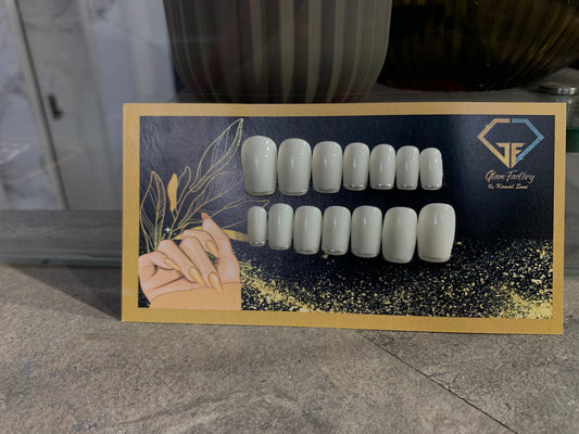 Milky Glow With Chrome French - Medium Square