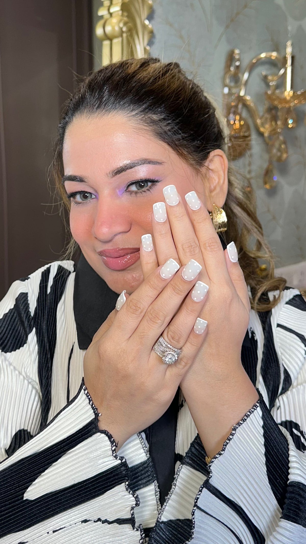 white polka