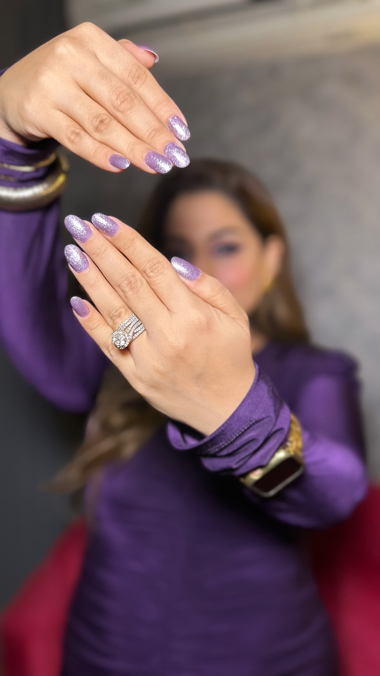 Purple Sparkle - Oval