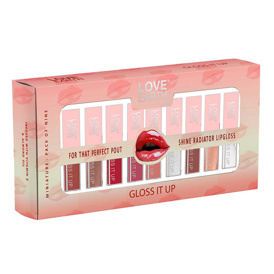 LOVE EARTH LIP GLOSS - PACK OF 9 , 2ML EACH
