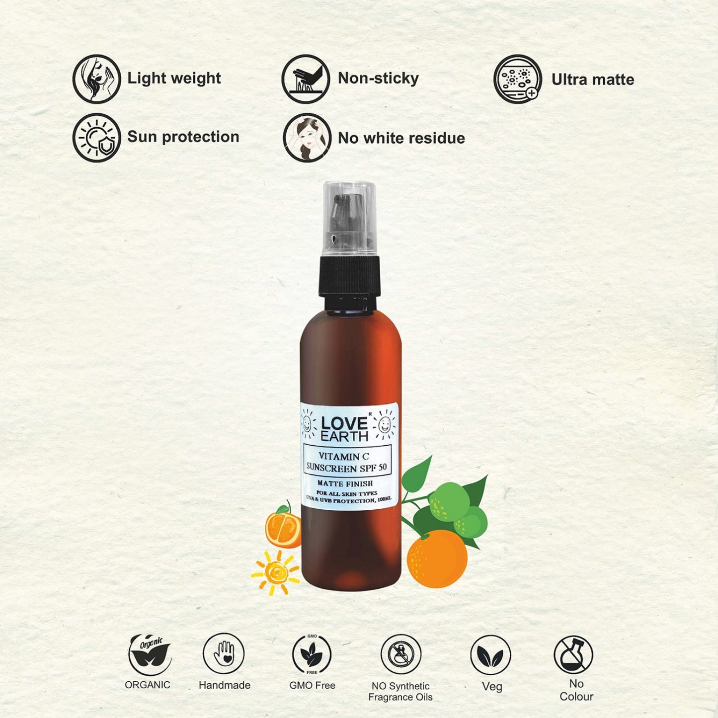 Love Earth Vitamin C Sunscreen Spf 50 - 50ML