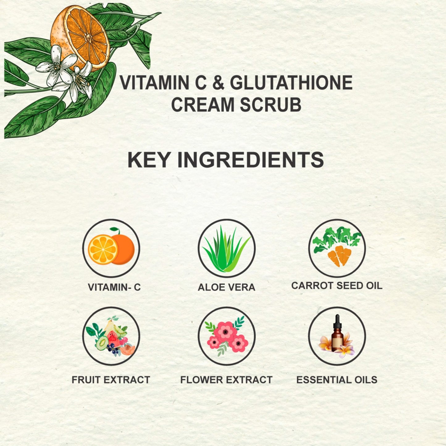 Love Earth Vitamin C & Glutathione Cream Scrub - 50gm