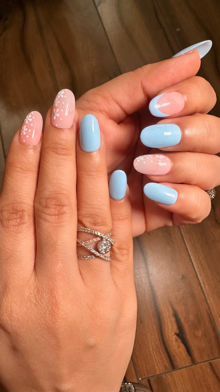 Blue Blossom Tips - Oval