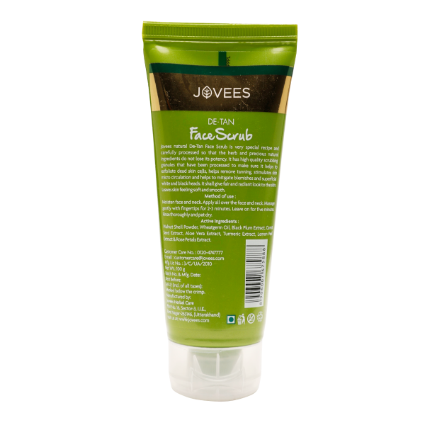 Jovees Ayurvedic De-tan Scrub - 100G