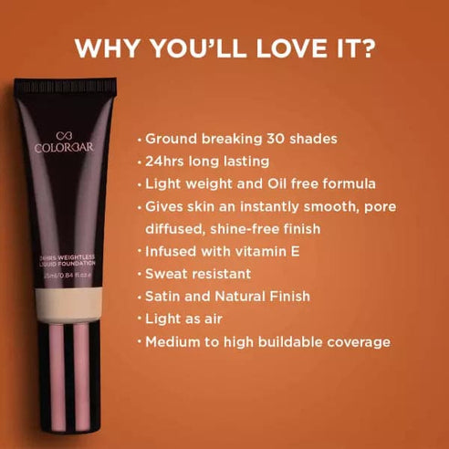 Colorbar 24Hrs Weightless Liquid Foundation - Fw 2.2