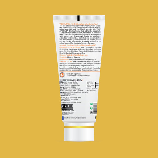 VLCC Ayurveda Skin Brightening Haldi & Chandan Face Wash - 100ml