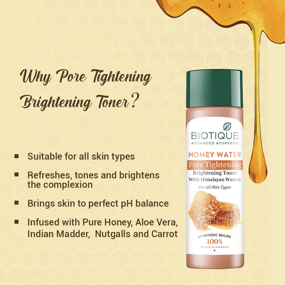 Biotique Honey Water Pore Tightening Brightening Toner 120ml