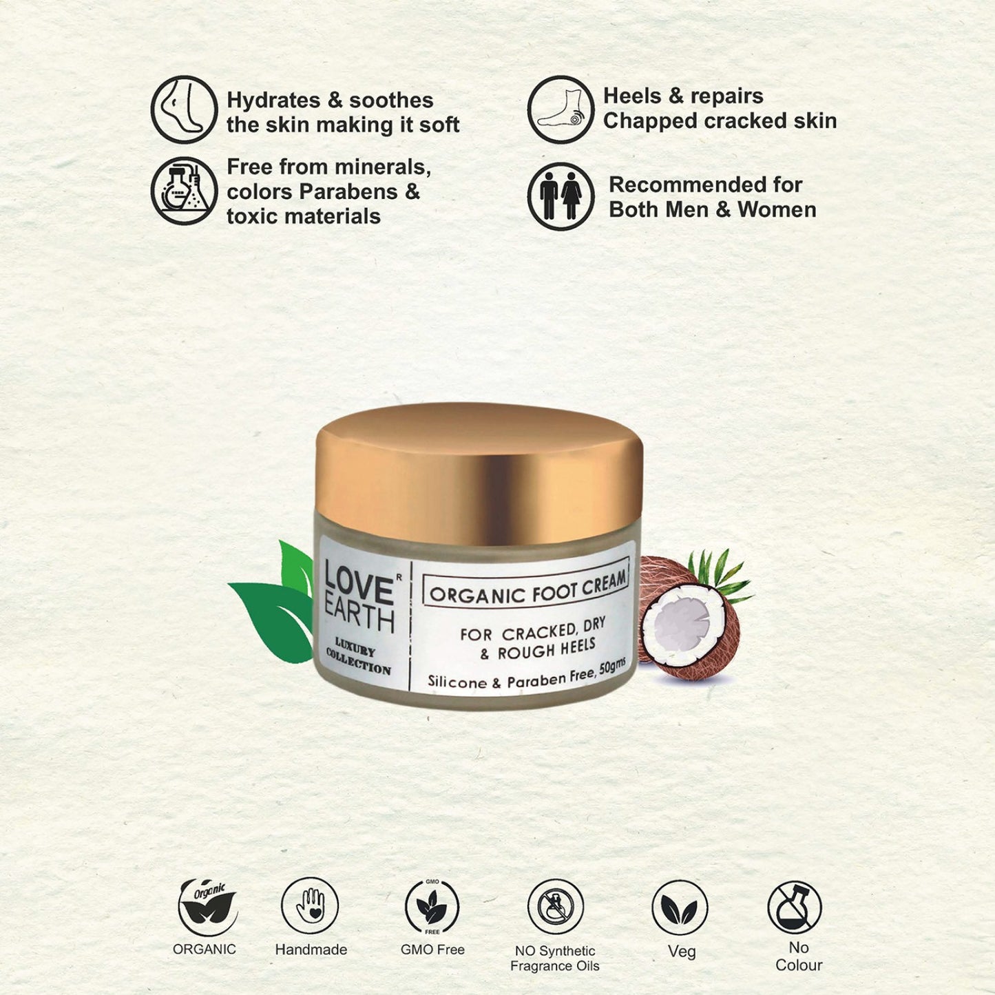 Love Earth Organic Foot Cream - 50g