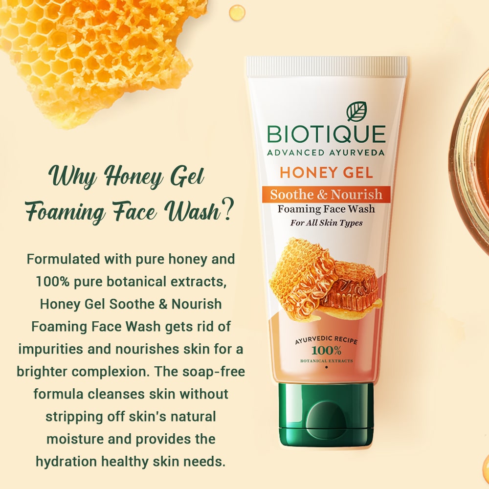 Biotique Honey Gel Soothe & Nourish Foaming Face Wash 100ml
