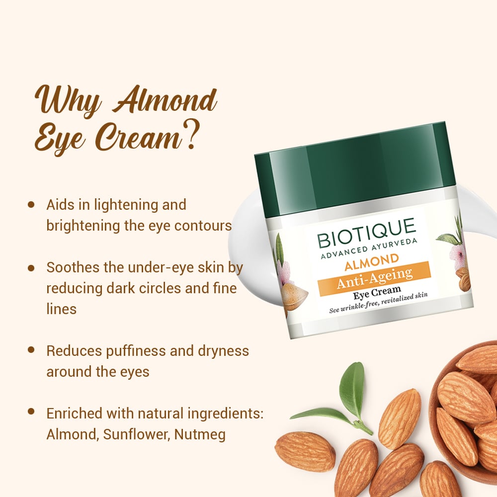 Biotique Almond Anti-Ageing Eye Cream 15g