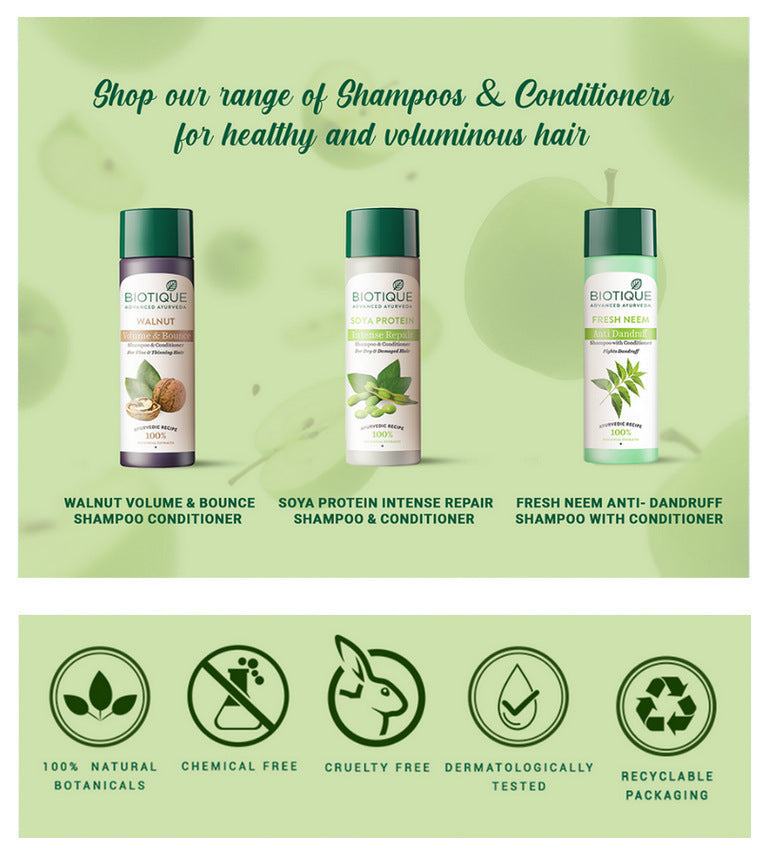 Biotique Green Apple Shine & Gloss Shampoo & Conditioner 190ml