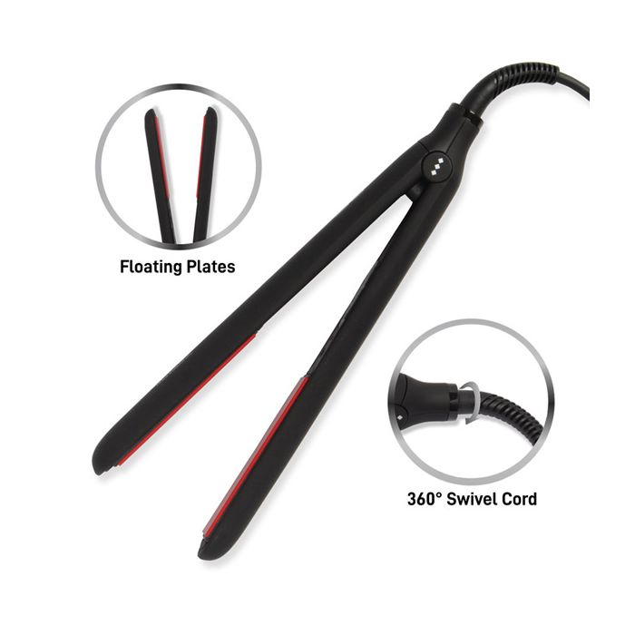 Ikonic S3+ Ceramic Hair Straightener - Black & Red